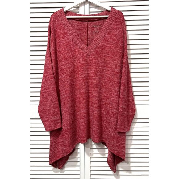 torrid 2 sweater Women Red V Neck Drop Shoulder Shark Bite hem Soft - Picture 4 of 10